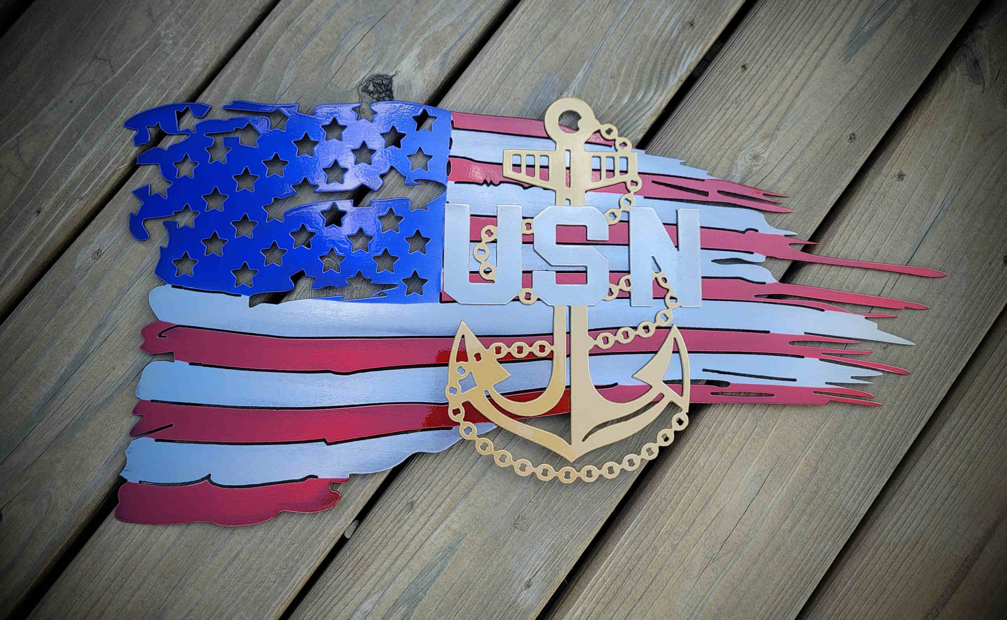 32x16 USN Flag with Chief Anchor