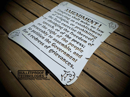 1ST Amendment Metal Sign- Amendment I- Metal